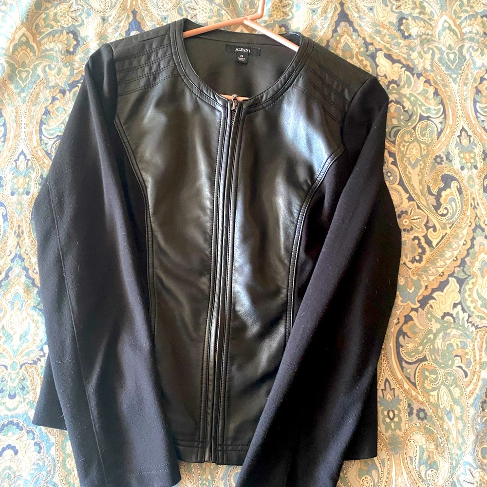 Alfani Black Faux Leather Jacket